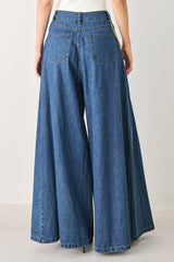 STATEMENT BLUE WIDE LEG DENIM PANTS
