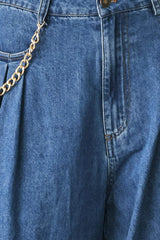 STATEMENT BLUE WIDE LEG DENIM PANTS - Flying Tomato - Flyclothing LLC