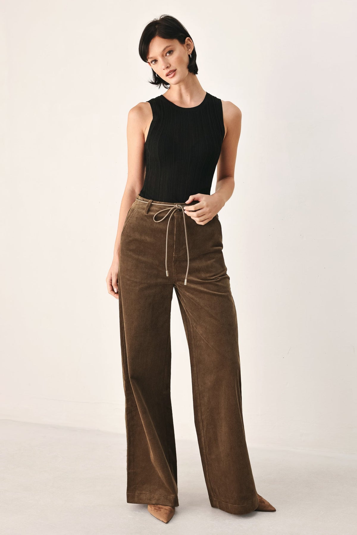 AUTUMN IN MANHATTAN BELTED CORDUROY PANTS - Flying Tomato - Flyclothing LLC