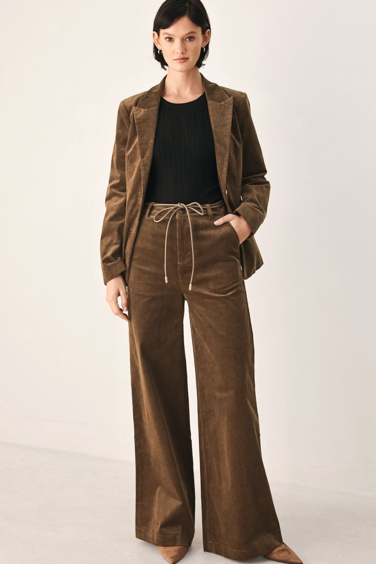 AUTUMN IN MANHATTAN BELTED CORDUROY PANTS - Flying Tomato - Flyclothing LLC