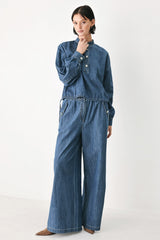 INDIGO COMFORT LINE DENIM PANTS