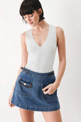 VINTAGE DENIM RENDEZVOUS DENIM SKORT - Flying Tomato - Flyclothing LLC