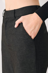 COMMAND NOIR BLACK BUTTON-HEM FLARE PANTS - Flying Tomato - Flyclothing LLC