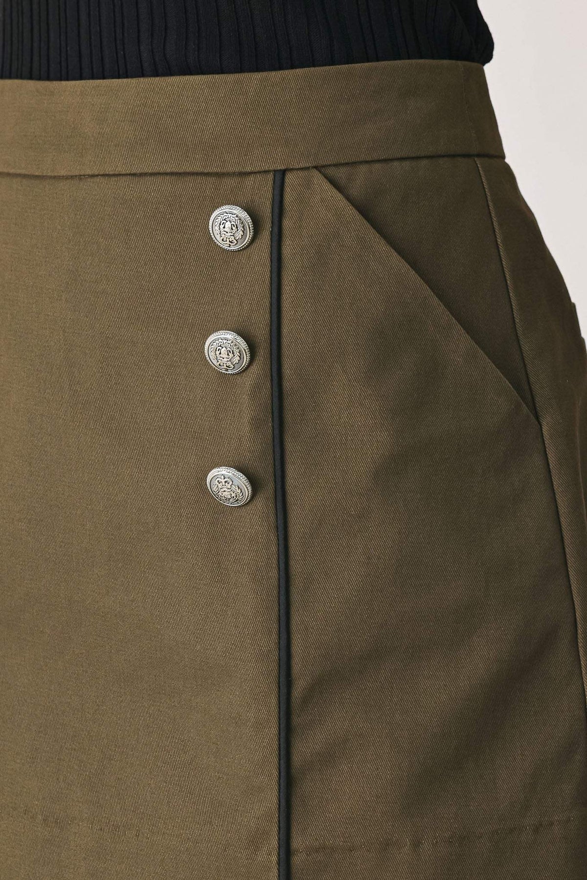 RANGER GREEN TAILORED WOVEN SKORT - Flying Tomato - Flyclothing LLC