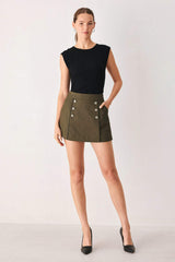 RANGER GREEN TAILORED WOVEN SKORT - Flying Tomato - Flyclothing LLC