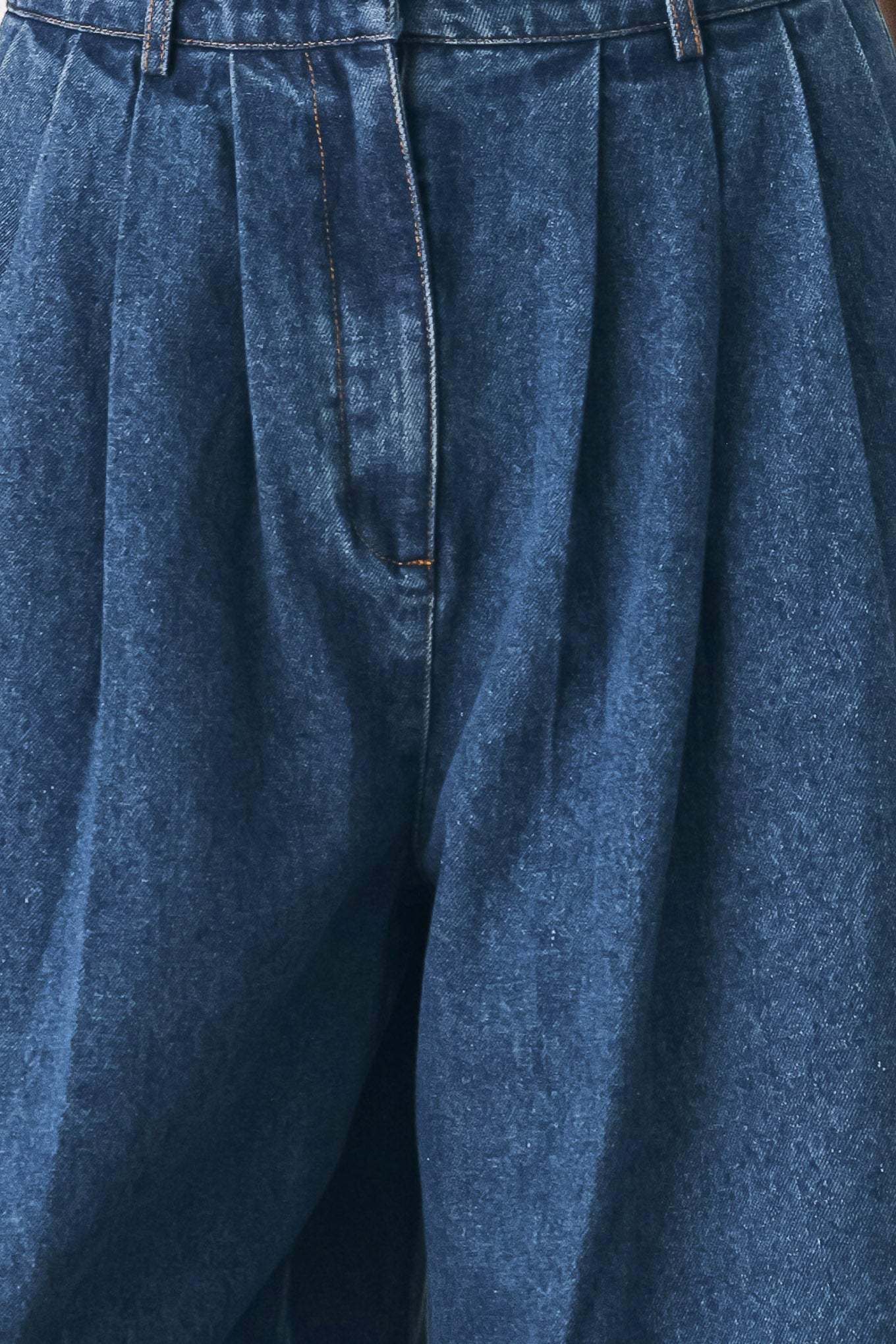 BLUE ECHO PLEATED DENIM WIDE LEG PANTS - Flying Tomato - Flyclothing LLC
