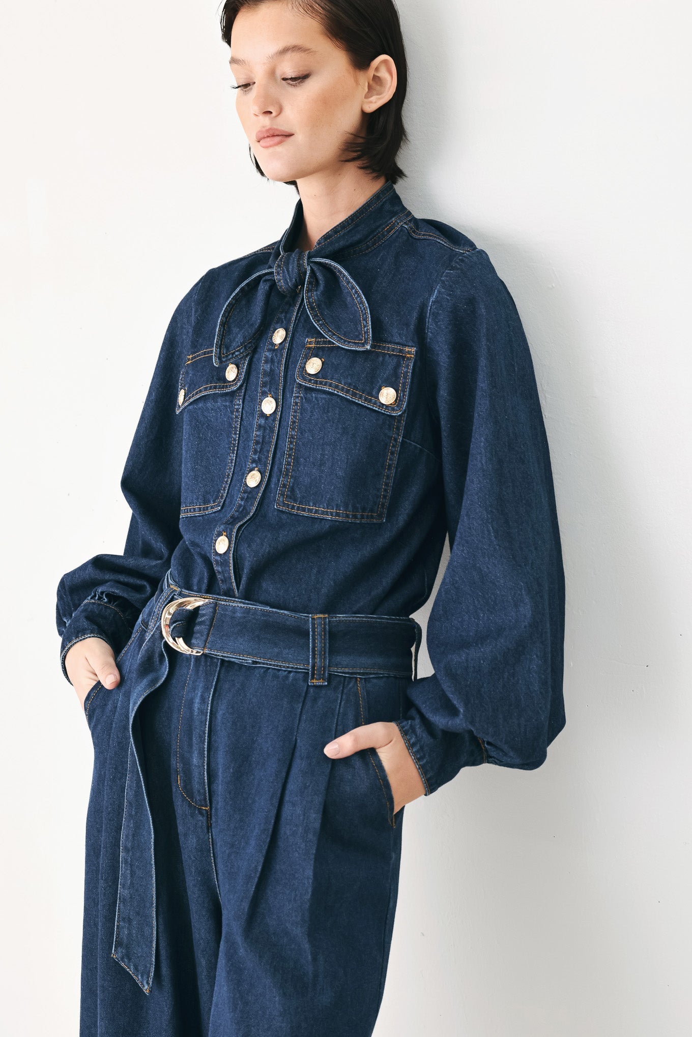 DEEP INDIGO MODERN MUSE DENIM PANTS