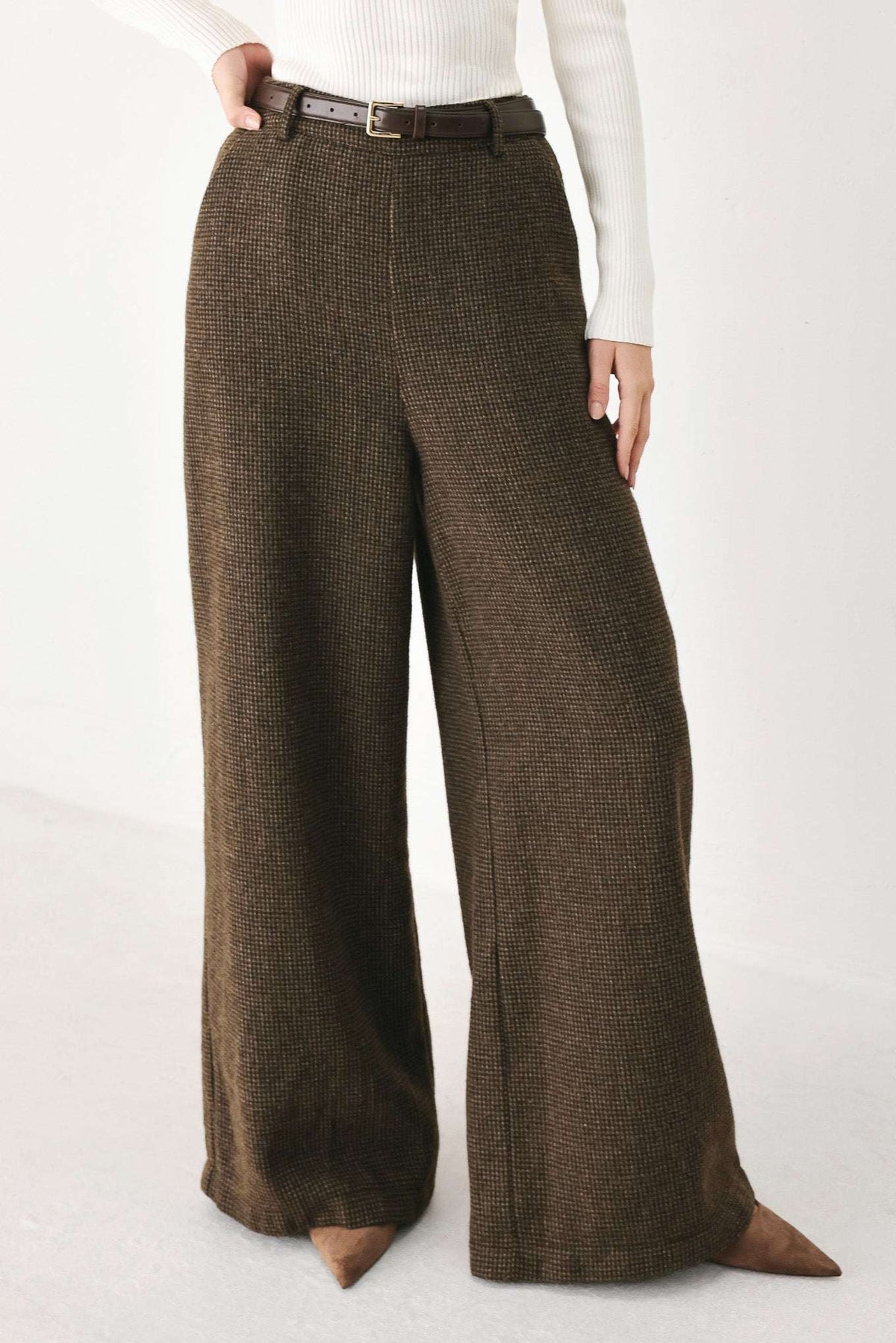HERITAGE CHARM BELTED WIDE LEG PANTS - Flying Tomato - Flyclothing LLC