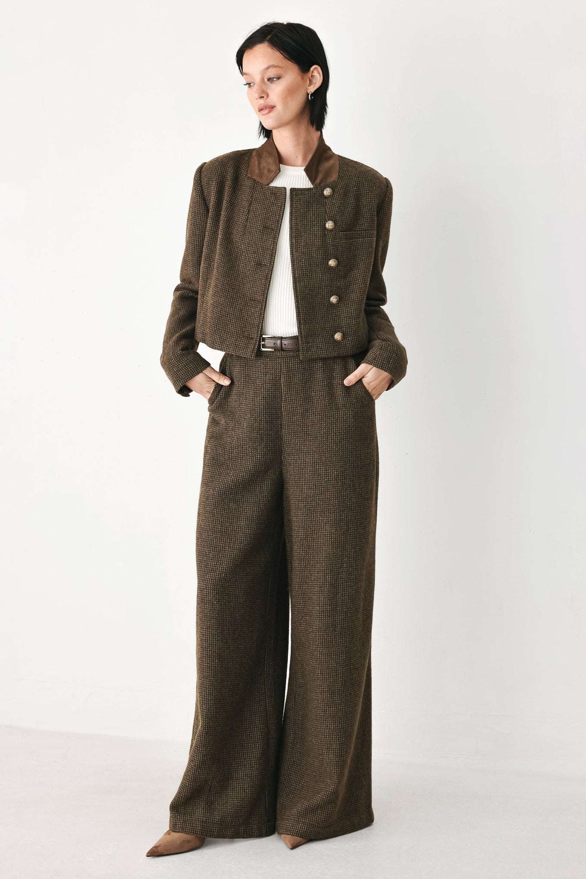 HERITAGE CHARM BELTED WIDE LEG PANTS - Flying Tomato - Flyclothing LLC