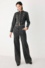 CITY LIMITS BLACK DENIM WIDE LEG PANTS - Flying Tomato - Flyclothing LLC
