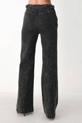 CITY LIMITS BLACK DENIM WIDE LEG PANTS - Flying Tomato - Flyclothing LLC
