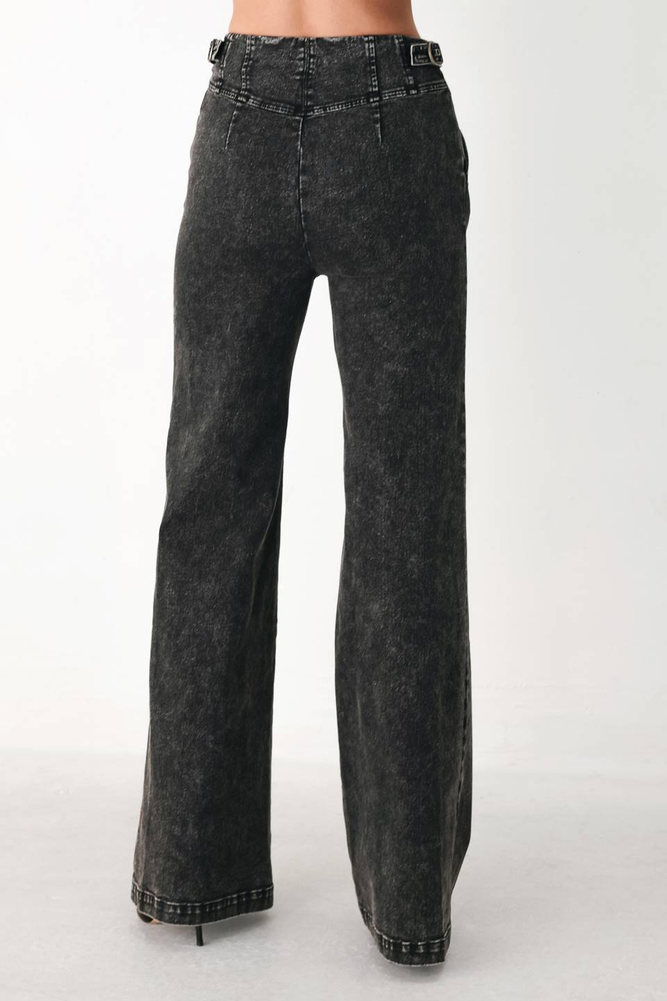 CITY LIMITS BLACK DENIM WIDE LEG PANTS - Flying Tomato - Flyclothing LLC
