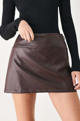 REBEL ROMANCE FAUX LEATHER SKORT