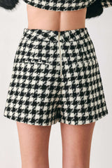 PARIS HOUNDSTOOTH BLACK/WHITE SKORT - Flying Tomato - Flyclothing LLC