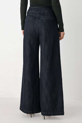 AFTER HOURS INDIGO CHAIN-TRIM WIDE-LEG JEANS - Flying Tomato - Flyclothing LLC