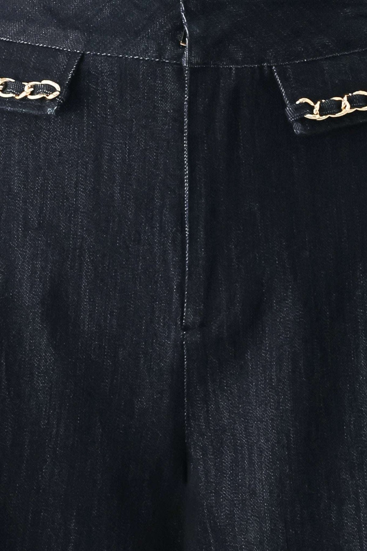 AFTER HOURS INDIGO CHAIN-TRIM WIDE-LEG JEANS - Flying Tomato - Flyclothing LLC