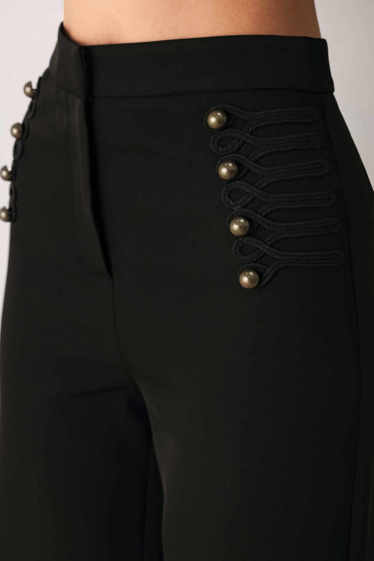 COMMAND NOIR BLACK MILITARY WIDE-LEG PANTS - Flying Tomato - Flyclothing LLC