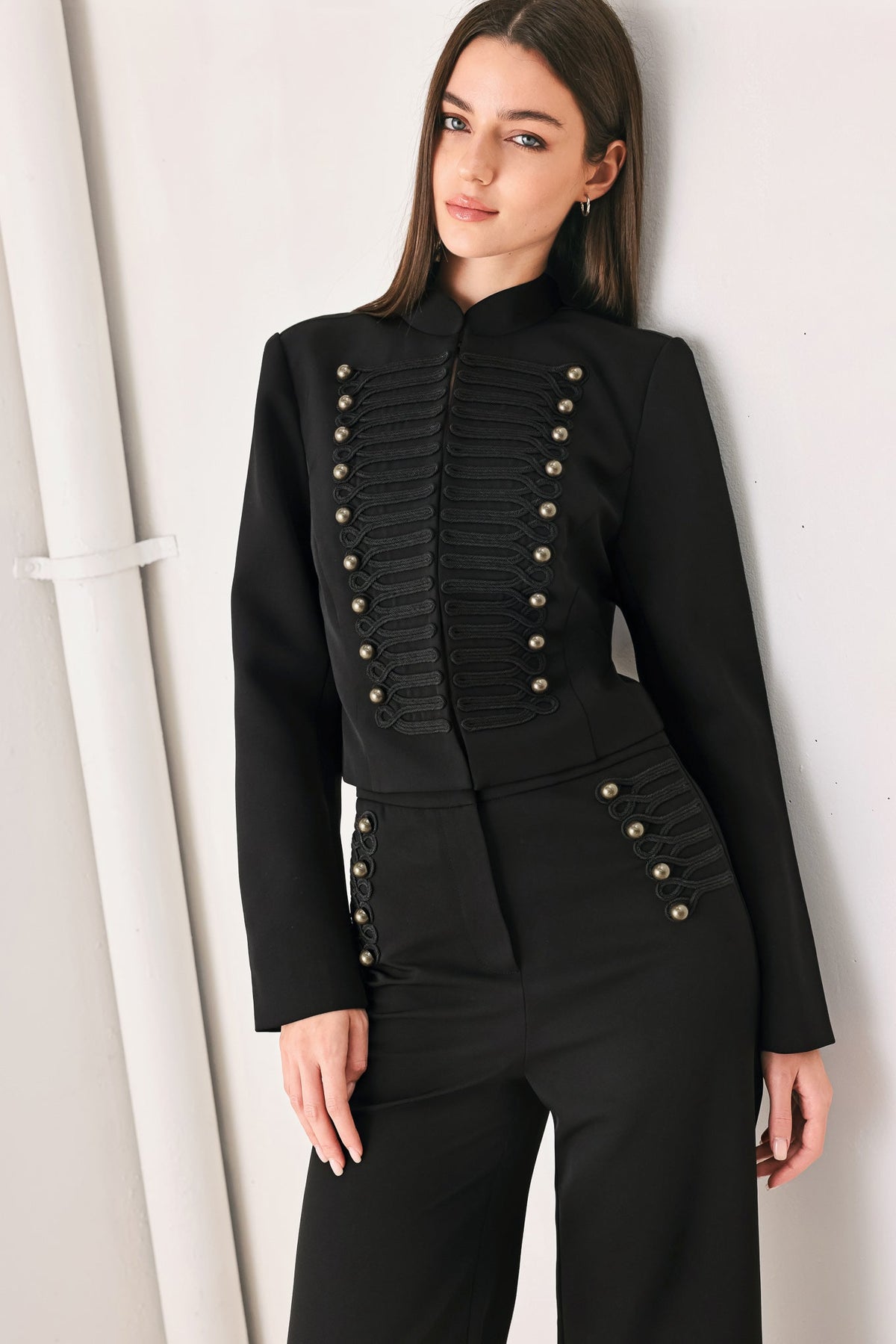 COMMAND NOIR BLACK MILITARY WIDE-LEG PANTS - Flying Tomato - Flyclothing LLC