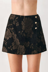 COCOA TAPESTRY BROWN JACQUARD SKORT - Flying Tomato - Flyclothing LLC