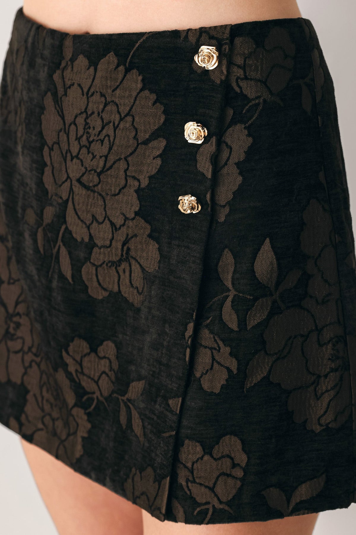 COCOA TAPESTRY BROWN JACQUARD SKORT - Flying Tomato - Flyclothing LLC