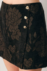 COCOA TAPESTRY BROWN JACQUARD SKORT - Flying Tomato - Flyclothing LLC