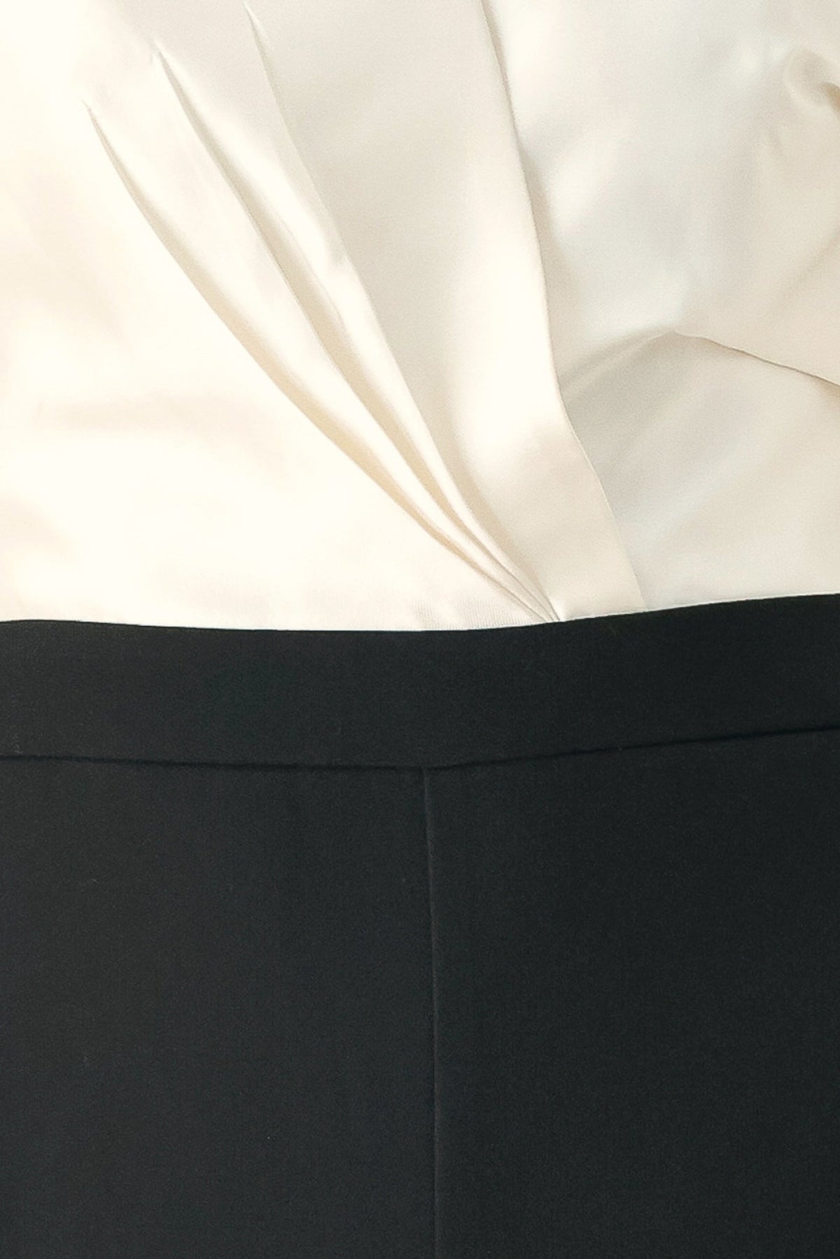 TUXEDO HOUR BLACK/CREAM STRAPLESS WIDE-LEG JUMPSUIT - Flying Tomato - Flyclothing LLC
