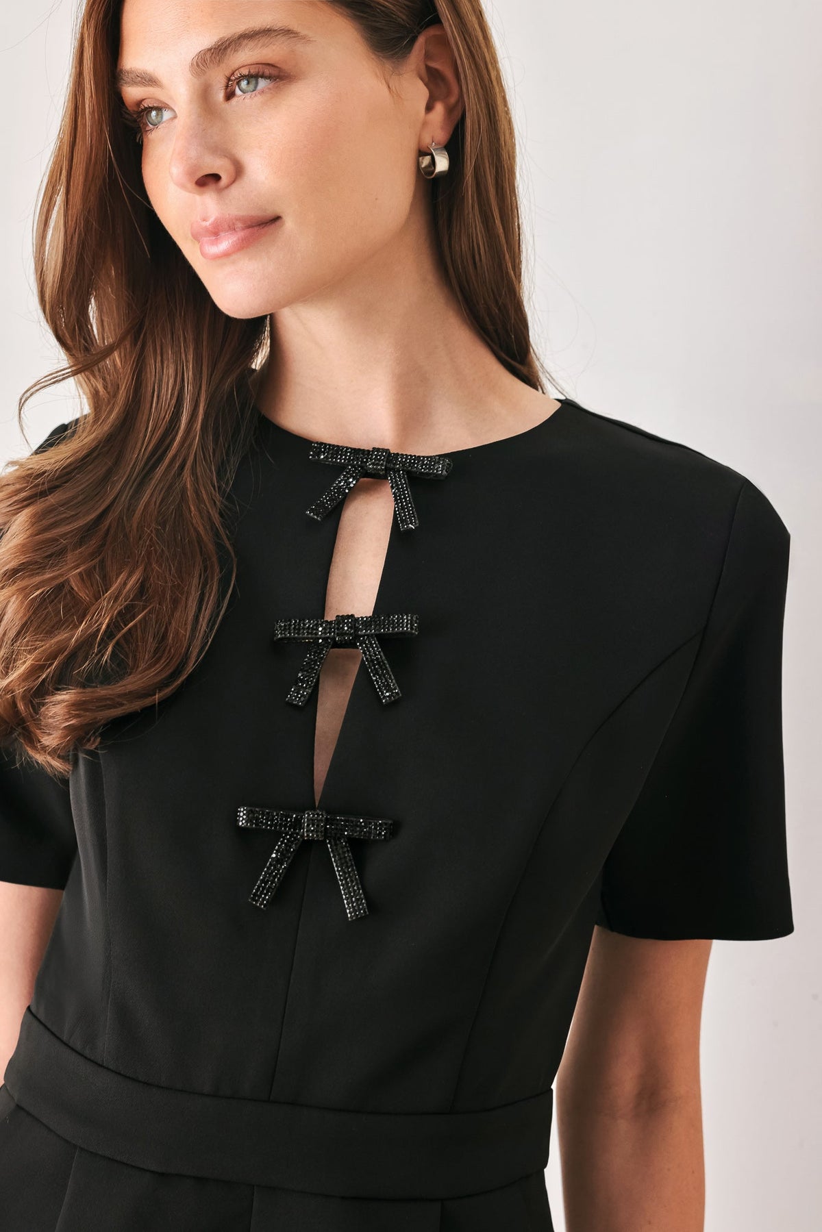 BOW AFTER DARK BLACK KEYHOLE ROMPER - Flying Tomato - Flyclothing LLC