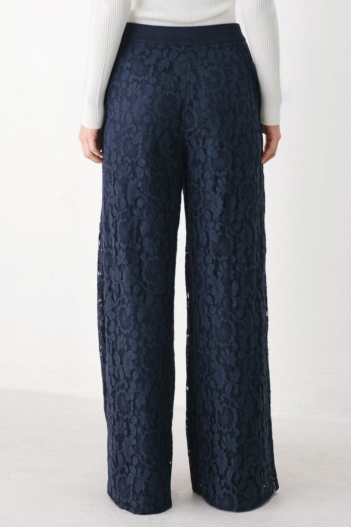 MIDNIGHT PETAL FLOW WOVEN LACE PANTS - Flying Tomato - Flyclothing LLC