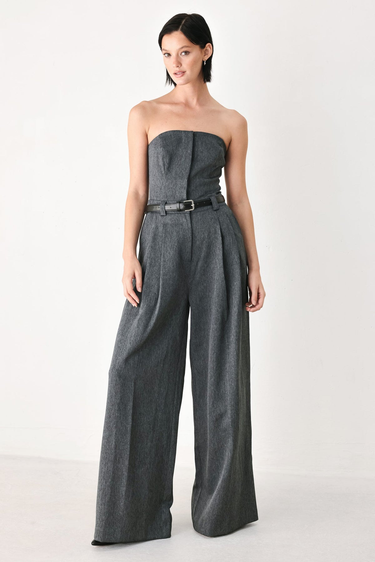 POWER HOUR STRAPLESS BELTED JUMPSUIT - Flying Tomato - Flyclothing LLC