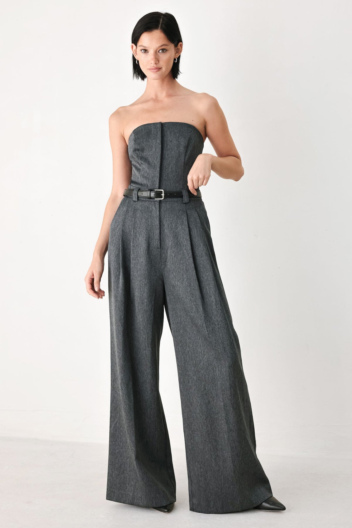 POWER HOUR STRAPLESS BELTED JUMPSUIT - Flying Tomato - Flyclothing LLC