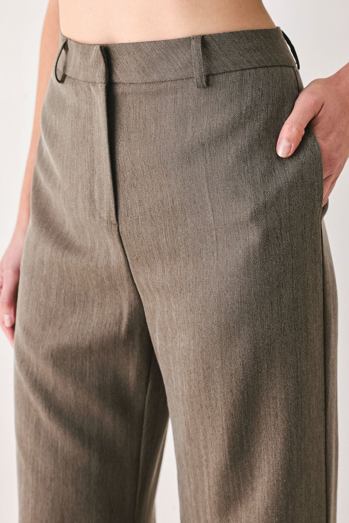 TAILORED TEMPO BROWN CUFFED FLARE PANTS - Flying Tomato - Flyclothing LLC