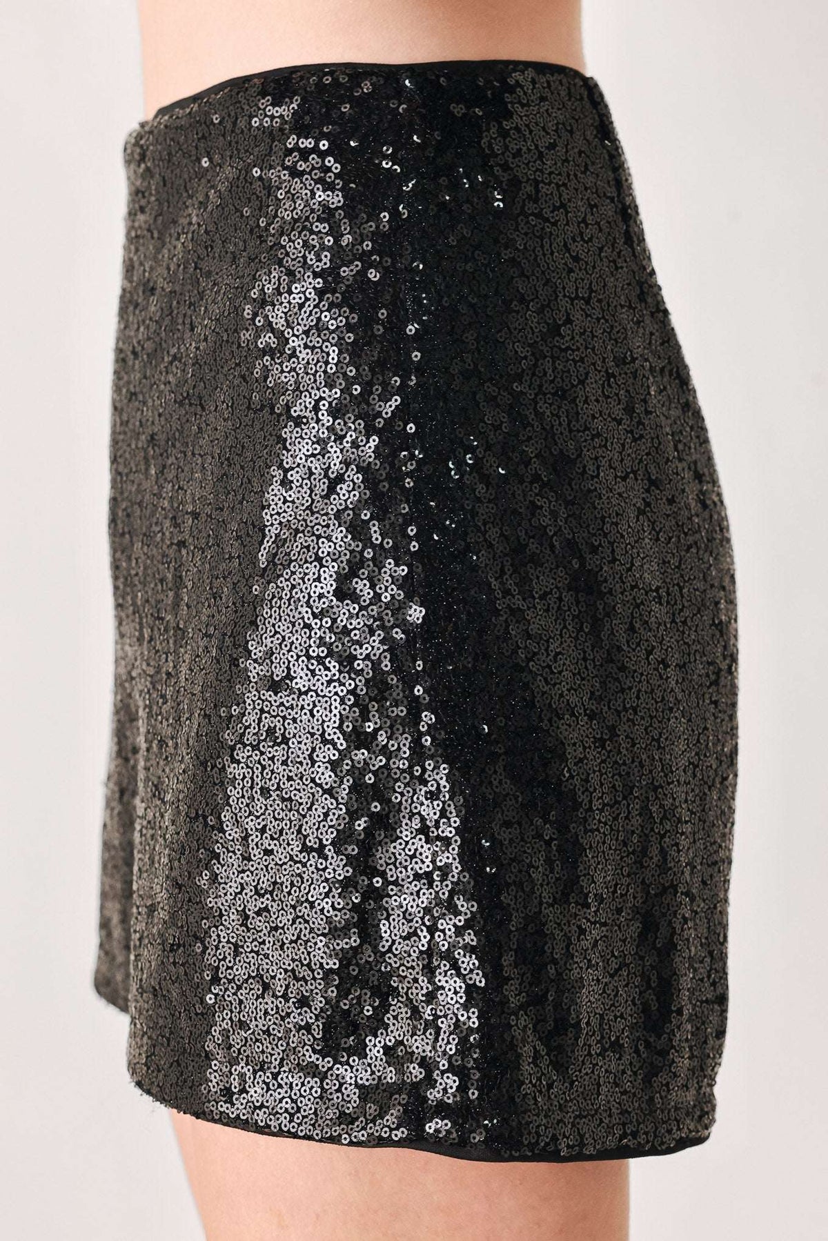 MIDNIGHT DISCO BLACK SEQUIN SKORT - Flying Tomato - Flyclothing LLC
