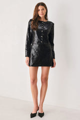 MIDNIGHT DISCO BLACK SEQUIN SKORT - Flying Tomato - Flyclothing LLC