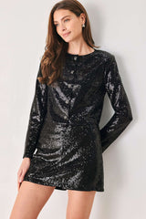 MIDNIGHT DISCO BLACK SEQUIN SKORT - Flying Tomato - Flyclothing LLC