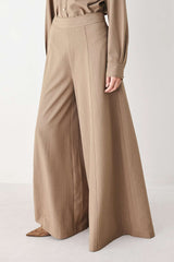 MOCHA MOMENT PINSTRIPE WIDE LEG PANTS - Flying Tomato - Flyclothing LLC