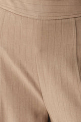 MOCHA MOMENT PINSTRIPE WIDE LEG PANTS - Flying Tomato - Flyclothing LLC