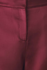 MODERN NOIR BLACK/BURGUNDY WIDE-LEG PANTS - Flying Tomato - Flyclothing LLC