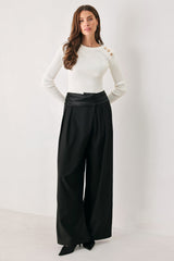 TUX REBEL BLACK HIGH-WAIST BARREL PANTS - Flying Tomato - Flyclothing LLC