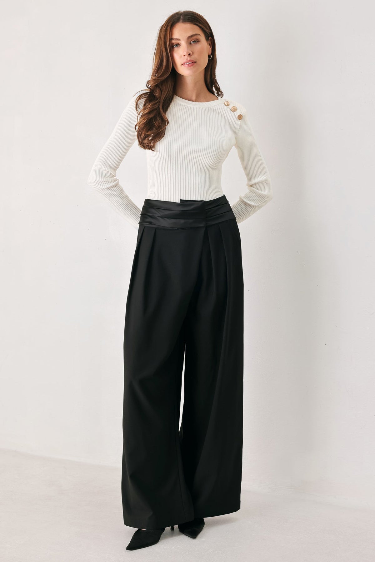 TUX REBEL BLACK HIGH-WAIST BARREL PANTS - Flying Tomato - Flyclothing LLC