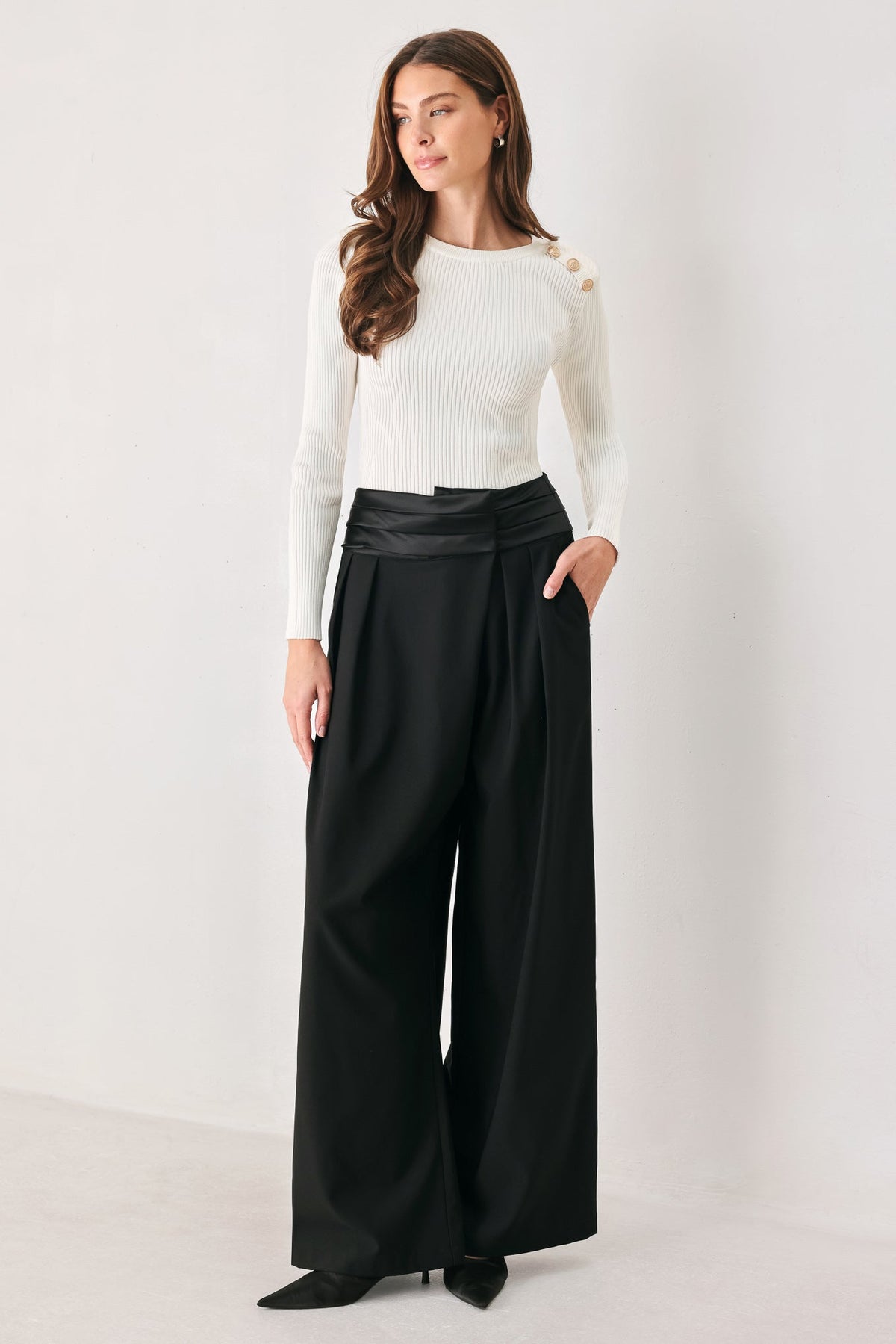 TUX REBEL BLACK HIGH-WAIST BARREL PANTS - Flying Tomato - Flyclothing LLC