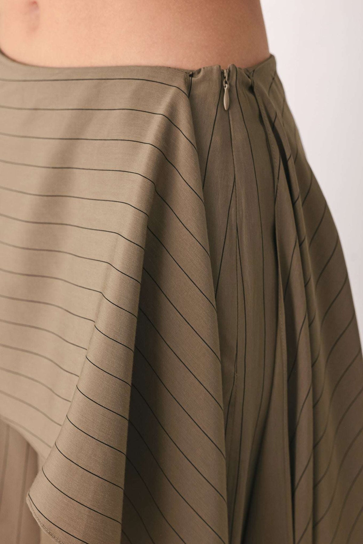 STRIPED DRAMA BROWN & BLACK SCARF-OVERLAY PANTS - Flying Tomato - Flyclothing LLC
