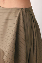 STRIPED DRAMA BROWN & BLACK SCARF-OVERLAY PANTS - Flying Tomato - Flyclothing LLC