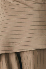 STRIPED DRAMA BROWN & BLACK SCARF-OVERLAY PANTS - Flying Tomato - Flyclothing LLC