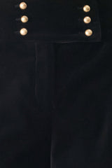 VELVET COMMAND BLACK BUTTON-WAIST WIDE-LEG PANTS - Flying Tomato - Flyclothing LLC