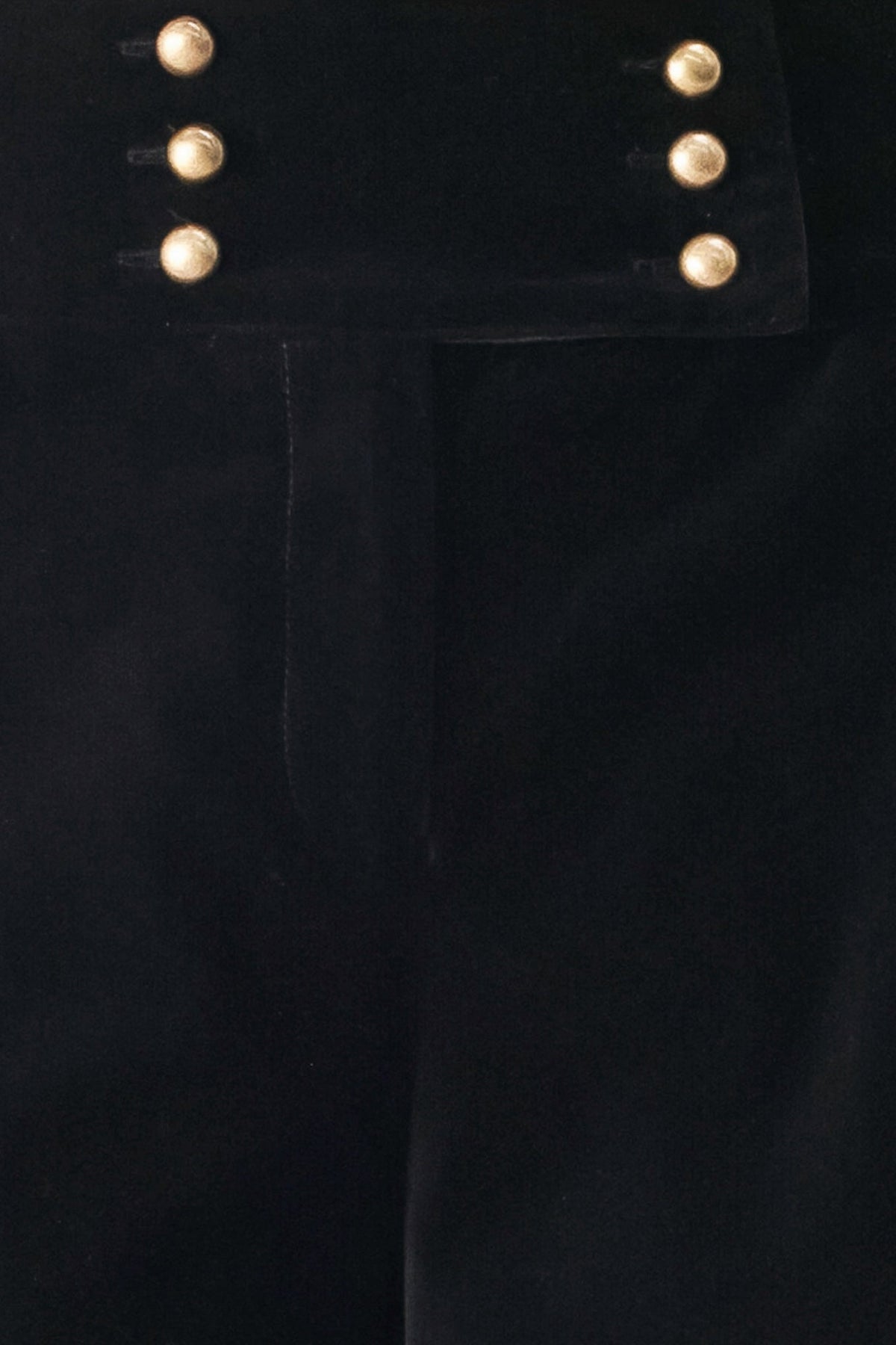 VELVET COMMAND BLACK BUTTON-WAIST WIDE-LEG PANTS - Flying Tomato - Flyclothing LLC