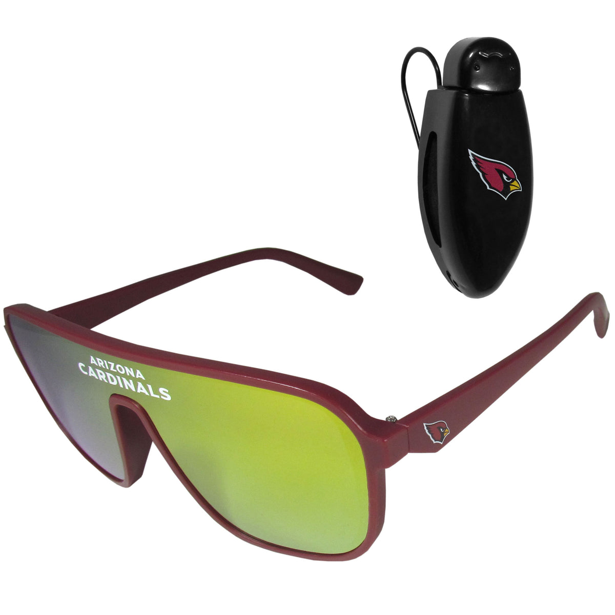 Arizona Cardinals Shield Sunglasses with Visor Clip