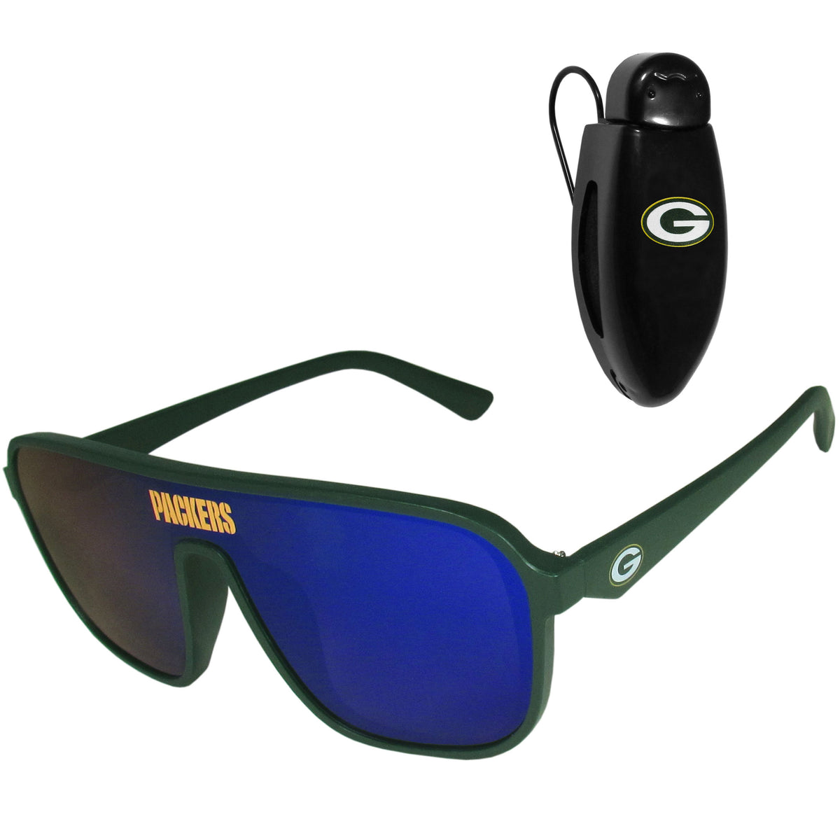 Green Bay Packers Shield Sunglasses with Visor Clip