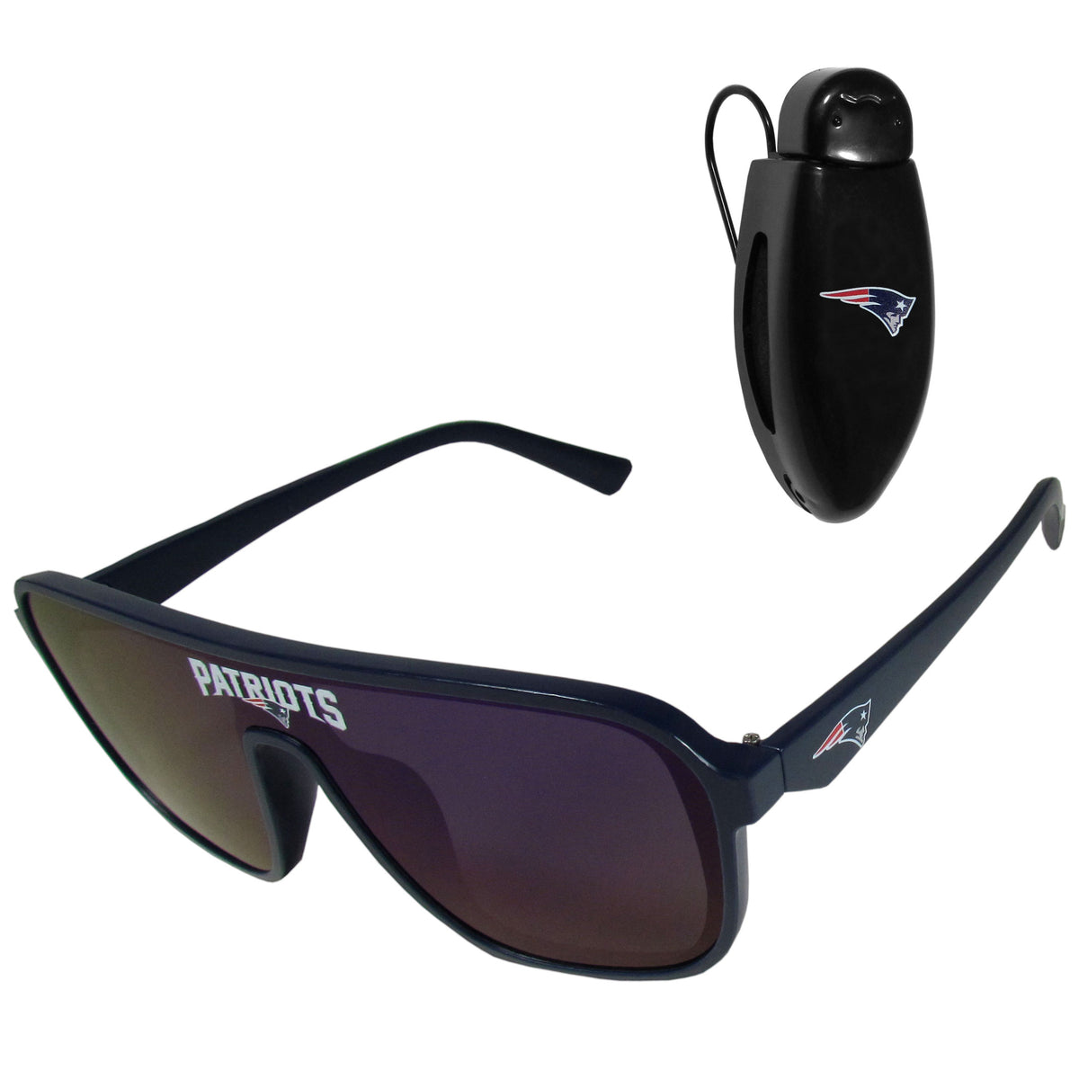 New England Patriots Shield Sunglasses with Visor Clip