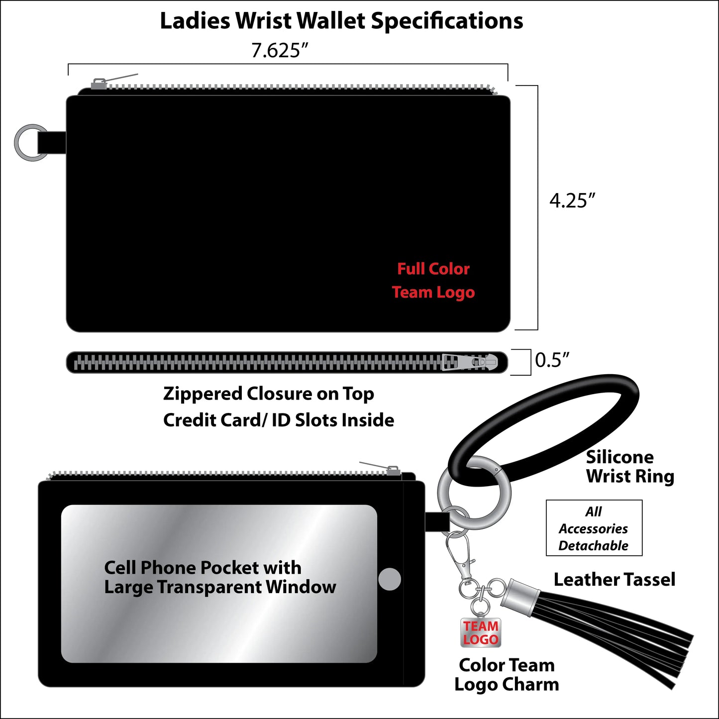 Cincinnati Bengals Leather Women's Bracelet Wallet - Cincinnati Bengals - Flyclothing LLC