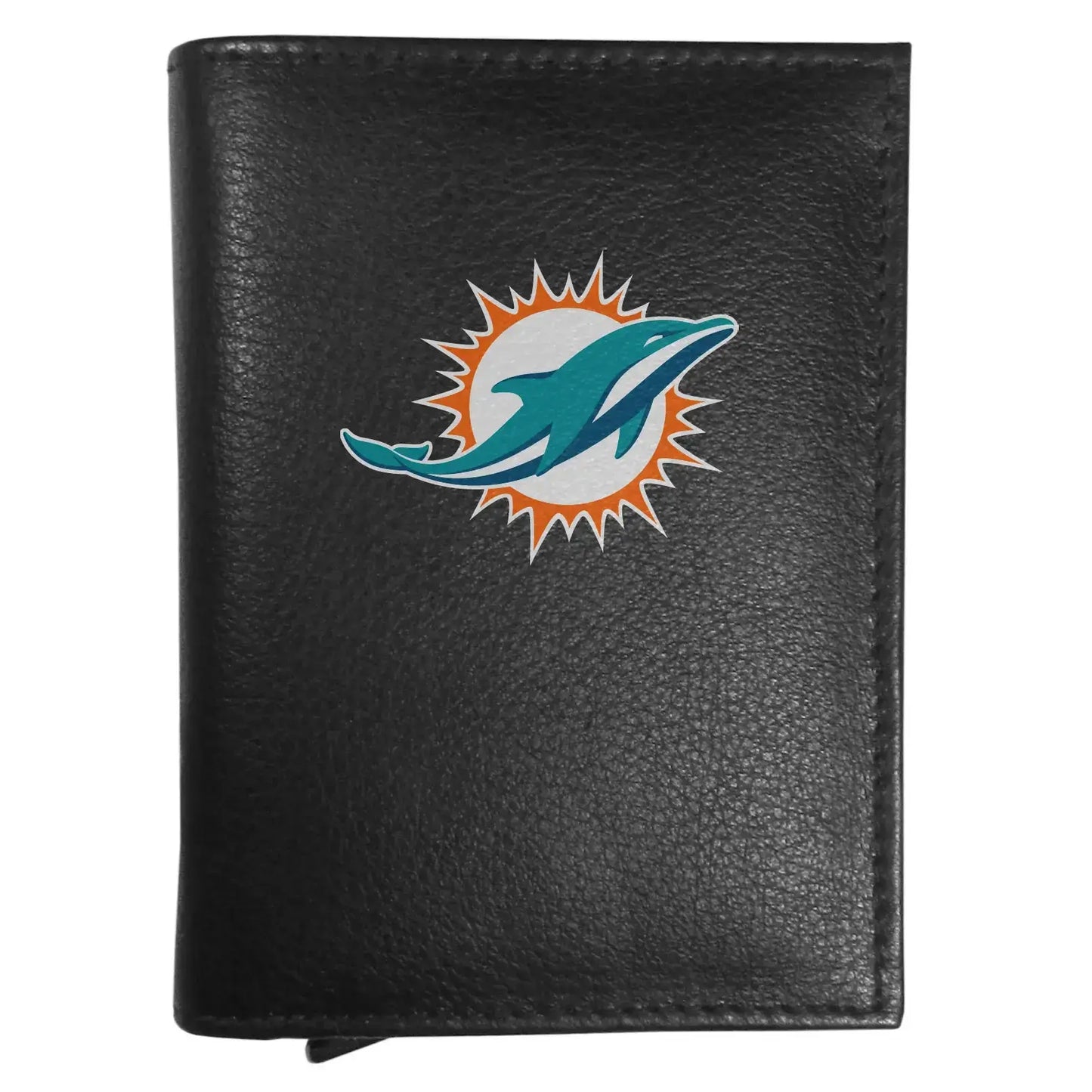 Miami Dolphins Leather RFID Pop-Up Wallet - Miami Dolphins - Flyclothing LLC